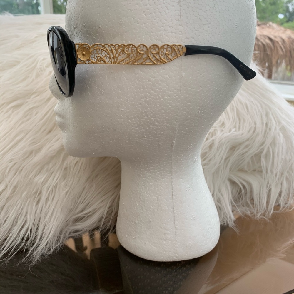 Dolce & Gabbana black/gold filagree sunglasses